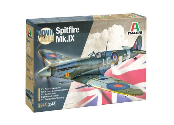 ITA2843 - Supermarine Spitfire Mk.IX Aces Militärflugzeug (Montage und Bemalung erforderlich) - 1