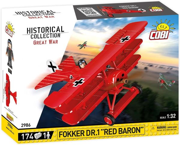 COB2986 - Militärflugzeug FOKKER Dr. 1 RED BARON - 174 Teile. - 1