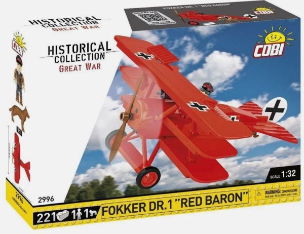 COB2996 - Militärflugzeug FOKKER DR.1 – RED BARON – 221 Teile - 1