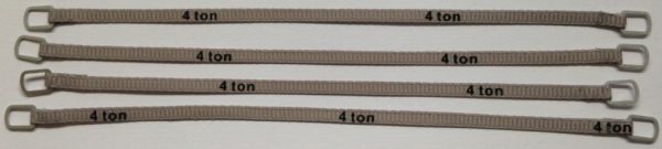 YCC334-3 - Set mit 4 Hebegurten 4 Tonnen von 14 cm Grau - 1