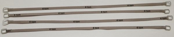 YCC334-5 - Set mit 4 Hebegurten 4 Tonnen von 22 cm Grau - 1