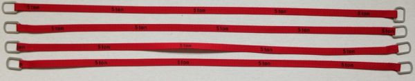 YCC335-5 - Set mit 4 Hebegurten 5 Tonnen von 24 cm Rot - 1