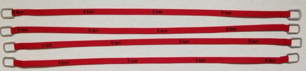 YCC335-6 - Set mit 4 Hebegurten 5 Tonnen von 28 cm Rot - 1
