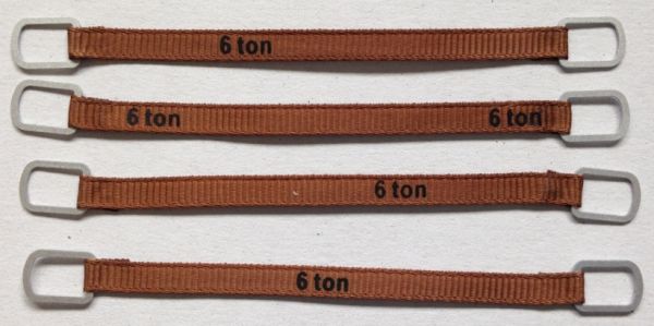 YCC336-1 - Set mit 4 Hebegurten 6 Tonnen von 8 cm Dunkelbraun - 1