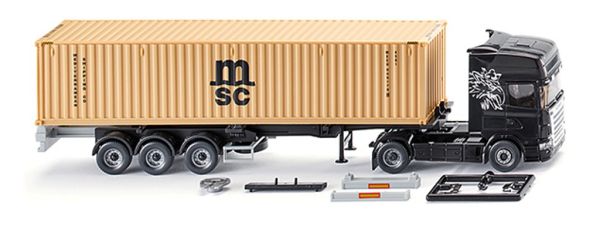 WIK052349 - SCANIA 4x2 mit 3 Achsen Containertür und 40 Fuß MSC Container - 1
