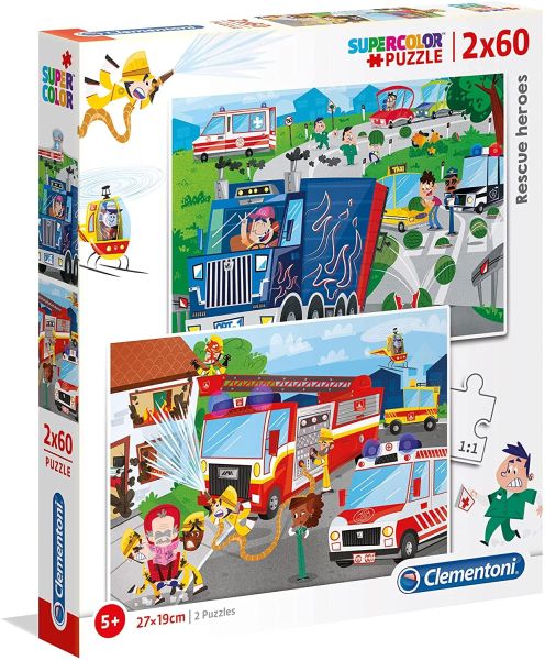 CLE21602 - Puzzle 2x60 Teile Einsatzfahrzeuge - 1