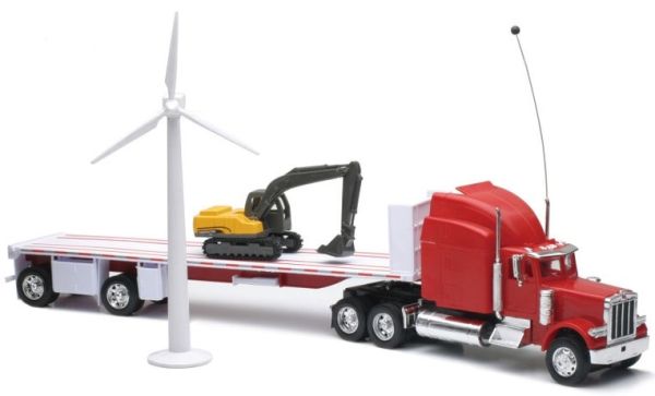 NEW88825 - PETERBILT 389 6x4 funkgesteuert Anhänger, Bagger + Windrad - 1
