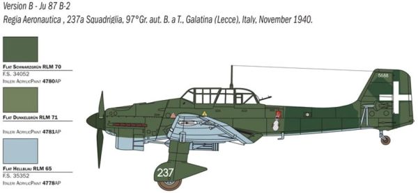 ITA2769 - Flugzeug JU 87 B-2/R-2 Stuka Picchiatello zum Zusammenbauen und Lackieren - 1