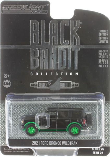 GREEN28070-FVERT - FORD Bronco Wildtrack 2021 BLACK BANDIT grüne Felgen im Blister - 1