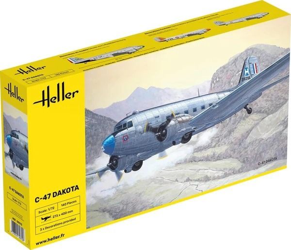 HEL30372 - Douglas C-47 Dakota Militärflugzeug zum Zusammenbauen und Lackieren - 1