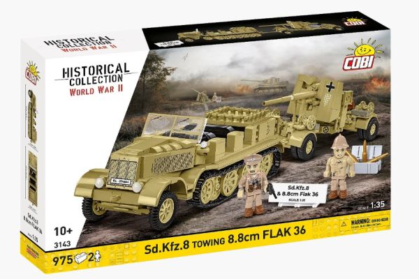 COB3143 - Militärfahrzeug Sd.Kfz. 8 mit 8,8-cm-Flak 36 – 975 Teile - 1