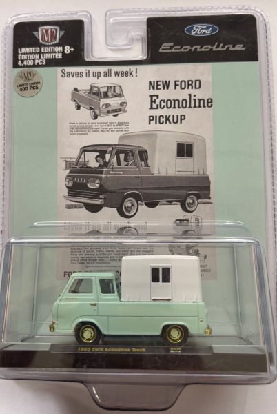 M2M-31500-HS16-DORE - Ford Econoline Pickup von 1965, mintgrün mit goldenen Felgen, noch in Blisterverpackung - 1