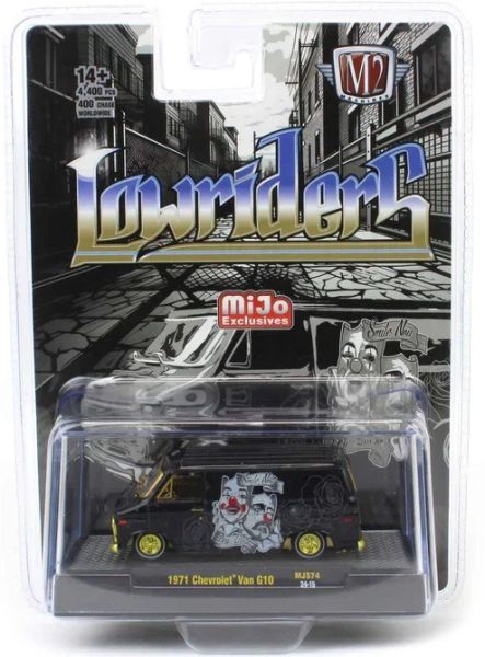 M2M-31500-MJS74-DORE - Chevrolet Van G10, Baujahr 1971, schwarz mit goldenen Felgen, noch in Blisterverpackung - 1