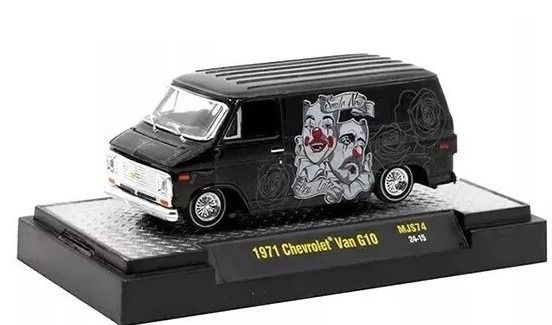 M2M-31500-MJS74 - Chevrolet Van G10, Baujahr 1971, schwarz, in Blisterverpackung - 1