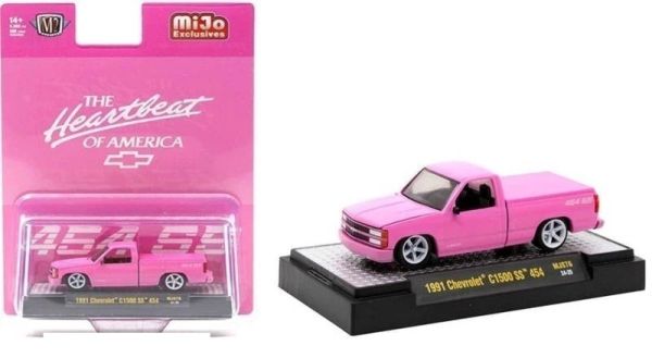 M2M-31500-MJS76 - Chevrolet C1500 SS 454, Baujahr 1991, pink, THE HEARTBEAT OF AMERICA, in Blisterverpackung - 1