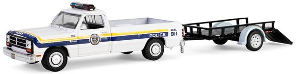 GREEN32315-A - DODGE Ram D-250 1990 Philadelphia Police mit Anhänger aus der HOT PURSUIT-Serie in Blisterverpackung - 1