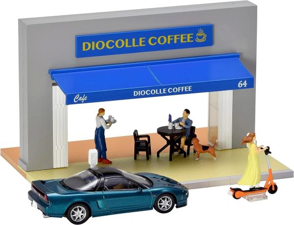 TOM324768 - Kaffee auf der Terrasse mit einem blauen Honda NSX und Zubehör - 1