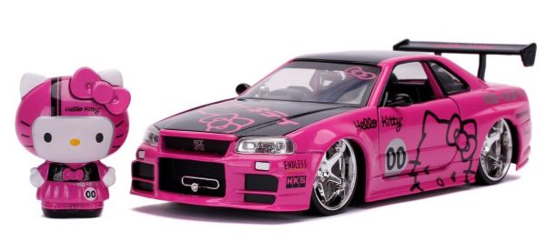 JAD33002 - NISSAN Skyline GT-R (R34) mit HELLO KITTY Figurine 2002 - 1
