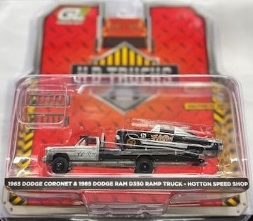 GREEN33260-A-GRIS - DODGE Ram D350 1985 mit DODGE Coronet 1965 grau - HOTTON SPEED SHOP aus der H.D. TRUCKS-Serie - 1