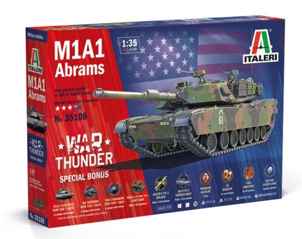 ITA35108 - WAR Panzer THUNDER - M1A1 Abrams zum Zusammenbauen und Lackieren - 1