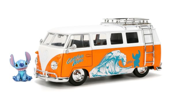 JAD36340 - VOLKSWAGEN Bus 1961 orange und weiß mit STICH-Figur - 1