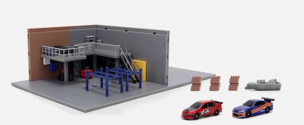 JAD36403 - Diorama-Garage mit 2 FAST AND FURIOUS-Fahrzeugen - 1