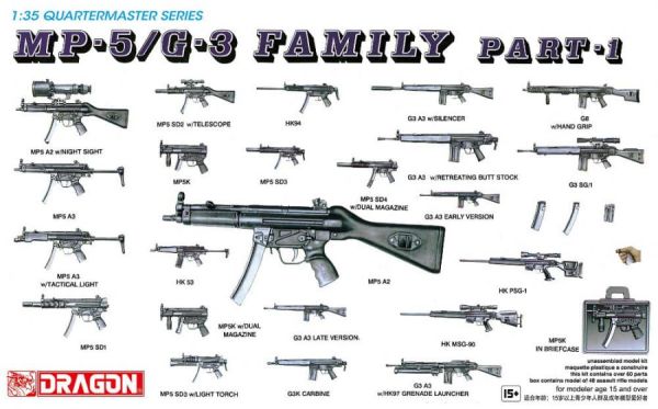 DRA3803 - Maschinenpistolenfamilie MP5/G3 Part.1 zum Bemalen - 1