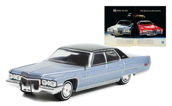 GREEN39100-D - CADILLAC Sedan deville 1972 metallic-blau aus der Serie VINTAGE AD CARS unter Blisterverpackung. - 1
