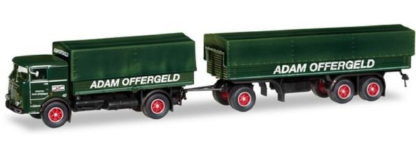 HER310871 - BÜSSING LU 11/16 4x2 Planenträger und Planenanhänger 1 + 2 ADAM OFFERGELD Achsen - 1