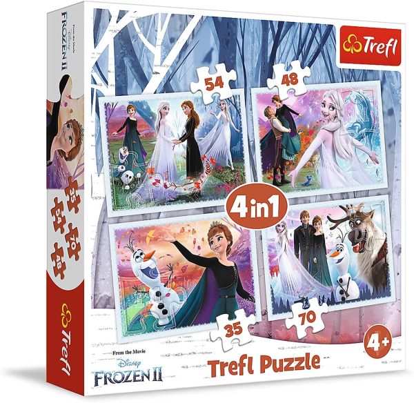 TRF34344 - 4 Puzzles 35-48-54-70 Teile THE FROZEN 2 Der Zauberwald - 1