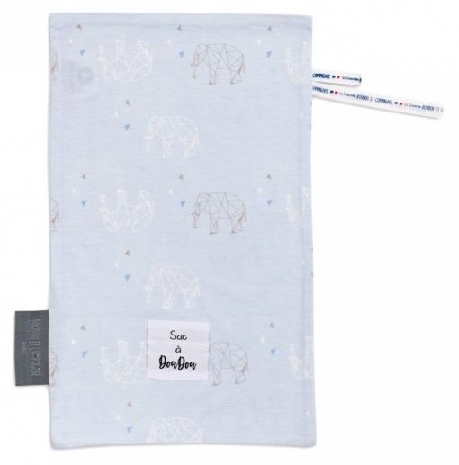 DC3766-2 - MY SAC A DOUDOU aus Baumwolle - blaue Elefantenmuster - 1