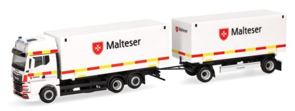 HER318945 - MAN TGX GX 6x2 mit Kastenaufbau und 1+1-Achs-Anhänger MALTESER - 1