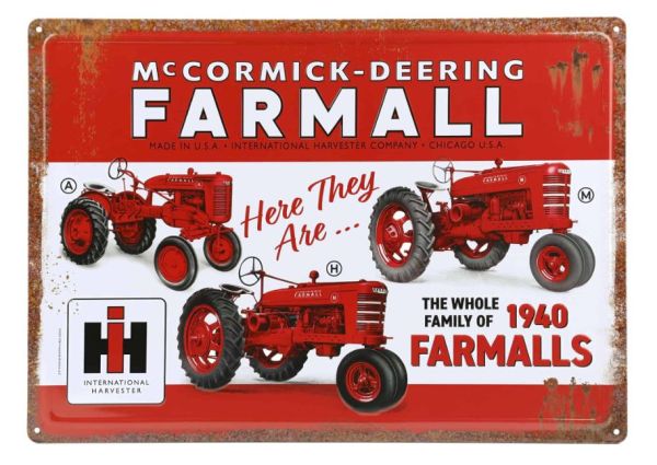42051 - Letrero metálico de la familia FARMALL, 1940 - 43 x 30 cm - 1