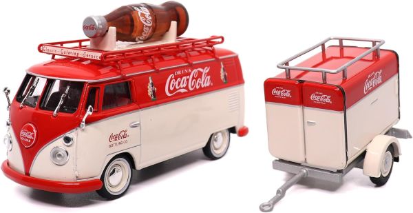 MCITY443060 - VOLKSWAGEN T1 Kombi 1960 mit Flasche auf dem Dach und COCA-COLA-Anhänger - 1