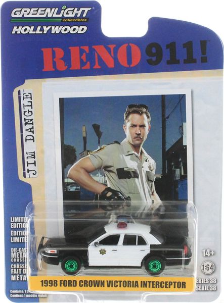 GREEN44980-B_VERT - FORD Crown Victoria Interceptor 1998 mit grünen Felgen aus dem Film RENO 911! in Blisterverpackung - 1