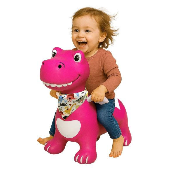 JAM466008 - Dino-Hüpftier mit HoppyDoo-Flügeln, rosa, mit Pumpe - 1