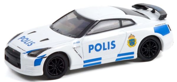 GREEN42980-D - NISSAN GT-R (R35) Stockholm Police HOT PURSUIT Serie 40 in Blisterverpackung - 1