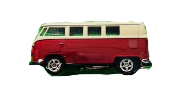 WEL52020K-ROUGE - VOLKSWAGEN Typ 1 Bus Schlüsselanhänger, Baujahr 1963, rot-weiß - 1