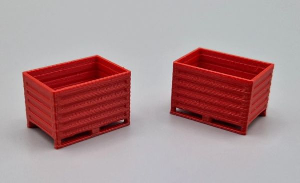 MSM5470/03 - 2 rote, geschlossene Materialbehälter – L 24 x B 16 x H 16 mm - 1