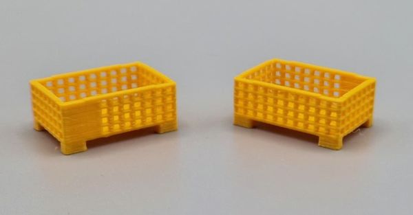 MSM5471/04 - 2 gelbe, halbhohe Drahtgitter-Palettenboxen – L 24 x B 16 x H 10,3 mm - 1