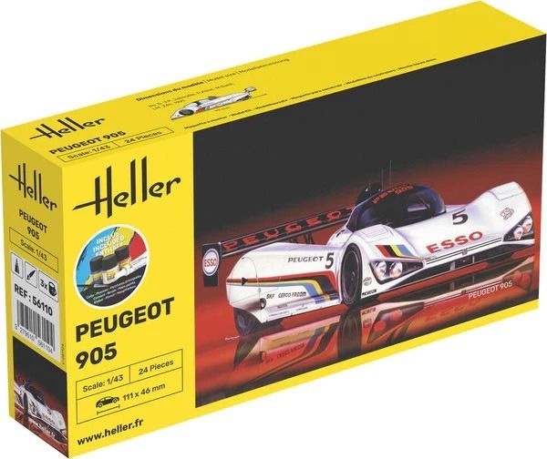 HEL56110 - Starterset mit Farbe und Zubehör – PEUGEOT 905 zum Zusammenbauen - 1