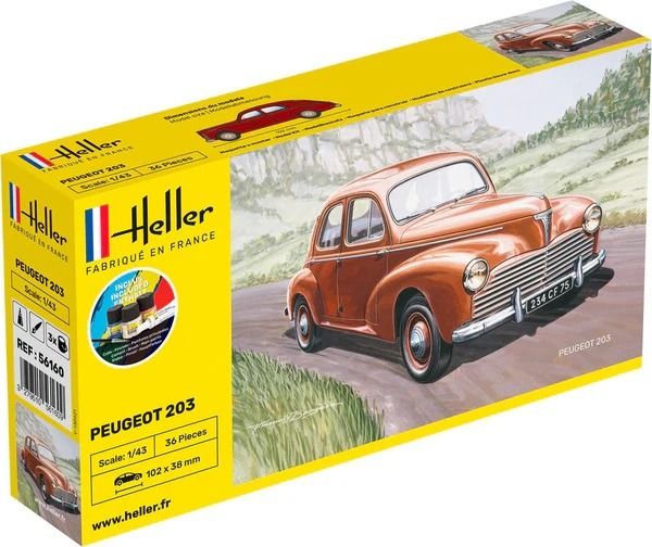 HEL56160 - Starterset mit Farbe und Zubehör – PEUGEOT 203 zum Zusammenbauen - 1