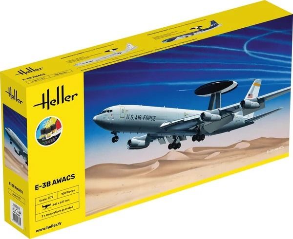 HEL56308 - Starterset mit Farbe und Zubehör – BOEING E-3B Awacs zum Zusammenbauen - 1