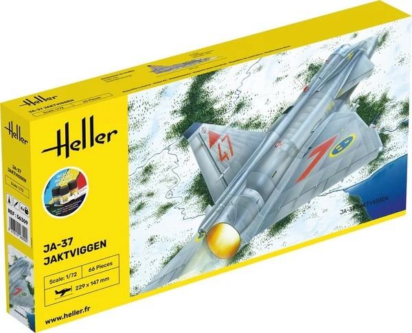 HEL56309 - Starterset mit Farbe und Zubehör – SAAB JA-37 Jaktviggen zum Zusammenbauen - 1