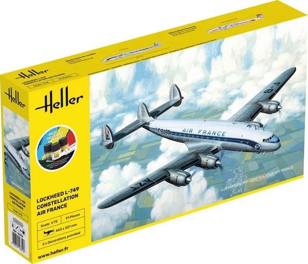 HEL56310 - Starterset mit Farbe und Zubehör – LOCKHEED L-749 Constellation – AIR France – Montage erforderlich - 1