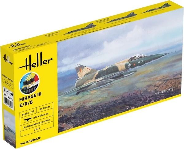 HEL56323 - Starterset mit Farbe und Zubehör – DASSAULT Mirage III E/R/5 zum Zusammenbauen - 1