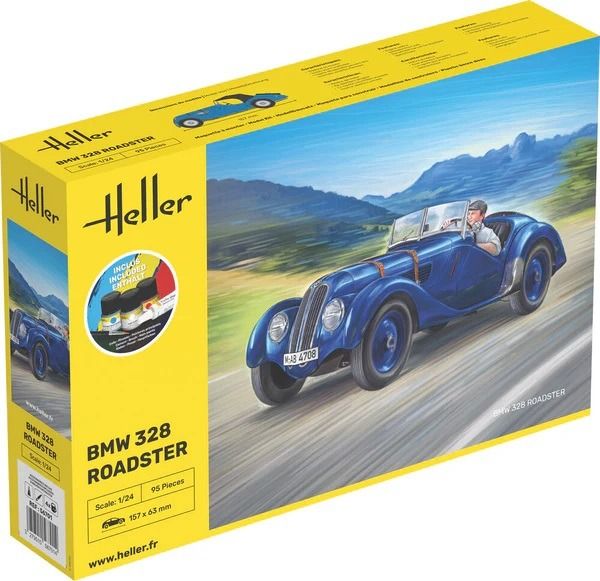 HEL56701 - Starterset mit Lack und Zubehör – BMW 328 Roadster zum Selbstaufbau - 1