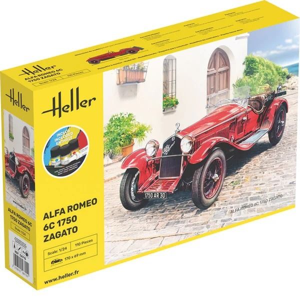HEL56715 - Starterset mit Lack und Zubehör – ALFA ROMEO 6C 1750 – ZAGATO – Montage erforderlich - 1