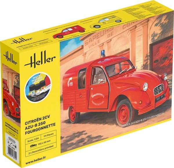 HEL58701 - Bausatz mit Lackierung – Citroën 2CV Azu 250 Feuerwehrwagen - 1