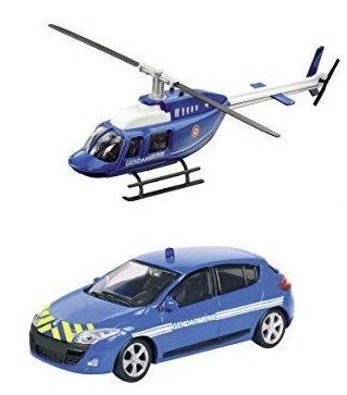 MDM57007A - RENAULT Megane Gendarmerie mit Helikopter (Random Scale Helikopter) - 1